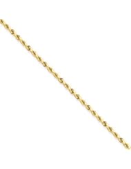 14k Gold 2mm D/C Rope with Lobster Clasp Chain 14 Inches