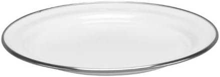 Cinsa 312005 Trend Ware Enamel on Steel Dinner Plate, 8-1/2-Inch, White