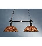 38L Two Light Tiffany Fishscale Island/Billiard Pendant
