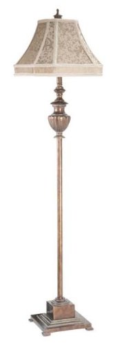 Floor Lamp with Urn-Shaped Body in Bronze Verdi Wash Finish