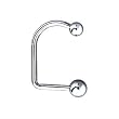 316L Surgical Stainless Steel Lippy Loop - 14 Gauge - 3/8'' with 4mm and 5mm Steel Balls - Sold as a Pair