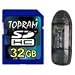 TOPRAM 32GB 32G SD SDHC Secure Digital Class 6 Memory Card with R1 Card Reader (Black)
