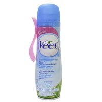 Veet Hair Remover, Spray on Cream, Sensitive Formula, 5.1 oz.