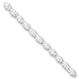 Sterling Silver 10 inch Fancy Polished Anklet - 10 inch