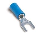 Thomas & Betts 14RB-8FL Insulated Vinyl Locking Fork Terminal For Wire Range 18-14 Stud Size #8, Blu