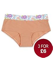 Cotton Rich Floral Wasitband Fluro Shorts