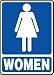 RESTROOM SIGNS WOMEN (W/GRAPHIC) 14" x 10" Adhesive Dura-Vinyl Sign