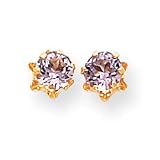 14k 5mm Synthetic Alexandrite (Jun) Earrings
