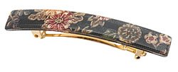 France Luxe Small Luxury Rectangle Barrette - Voltaire Black