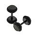 Men's Fashion Stud - Black Round Earrings title=