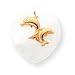14k MOP Heart Dolphin Pendant on 18 Inch Chain Necklace