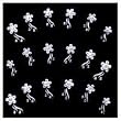 Joby Jewels on White Design Nail Sticker- JB-08
