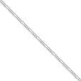 Sterling Silver 1.5mm Figaro Chain Necklace - 18 Inch - Spring Ring