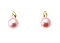 Wundersch&ouml;ne 9 Karat (375) Gold Rosa 6.0mm S&uuml;&szlig;wasser-Perlen Damen - Paar Ohrringe