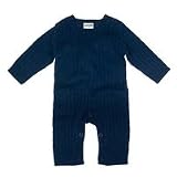 Bamboo Baby Cable Knit Organic Baby Romper in Navy, a superb quality knitted jumpsuit - 0-3 Months