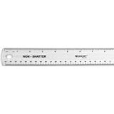 Plastic Shatterproof Ruler, English/Metric, 12Long, Clear ACM45011