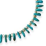 Sterling Silver 5-6mm Freshwater Cultured Pearl & Turquoise Necklace - 18 Inch