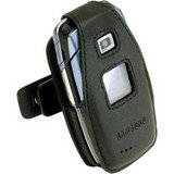 Black Leather Case For Samsung X426 Cell Phone, Clip And Wrist Strap Included