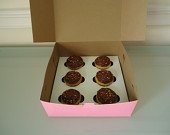 Lot of 10 PINK Cupcake Box holds 60 total 10x10x4 INSERTS Included Bakery Cake Box