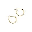 Solid 14KT Yellow Gold 1.5mm 1/2 Inch Hoop Earrings