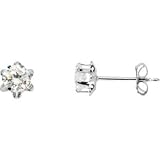 Pair April 14K White Gold Teen Birthstone Earring