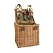 Picnic Time Vino Willow Wine Basket Picnic Supplies, Pine Green
