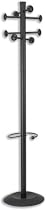 Alba Stan Hat and Coat Stand Tubular Steel with Umbrella Holder and 8 Pegs 1850mm Black Ref PMSTAN2N