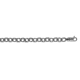 14k White 7.7mm Oval Link Solid Open Cable Bracelet - 8 Inch