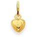 14k Yellow Gold Solid Polished Plain Puffed Heart Charm