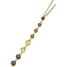 14K Yellow Gold Multi Color & Diamond Necklace