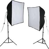 Smith Victor KSB-1000 Economy Softbox Two Light Kit, with 2 SBL-2436 Softbox Lights, Light Stands, & 2 500W Photoflood Lamps - 120V AC