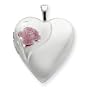 Sterling Silver 20mm Rose Heart Locket