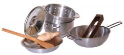 Camden Rose Childs Play Cookware Set - Stainless Steel and Wood product image