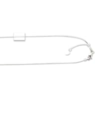 14k White Gold Adjustable Snake Chain Necklace 0.9mm 16-22"
