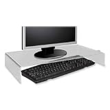 Kantek Acrylic Monitor Stand with Keyboard Storage, Holds up to 50 Pounds, 24 x 12.5 x 4 Inches, Clear (AMS300)