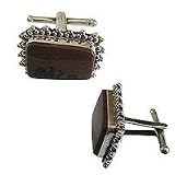Sterling Silver Cufflinks Pair Gemstone Men Gift Sets Indian Style (cflng199)