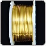 Rhinestone Biz Colored Copper Wire with Silver Plated Base 26 Gauge 15 Yard - Gold - 1 Each