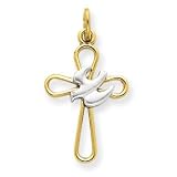 18k Gold -plated & Sterling Silver Holy Spirit Cross Charm