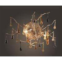 ELK Lighting 1720-2 Bijou 2 Light Wall Sconce in Silver Leaf with Blown Glass Drops glass by Elk