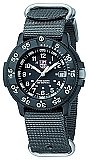 Luminox Original Navy SEAL Dive Watch Series 1, Black/White with Gray NATO Strap.
