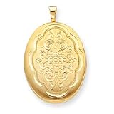 14k 20mm Diamond-Cut Oval Locket