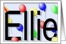 Ellies Birthday Invitation, Party Balloons Card