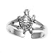 Sterling Silver Fashion Toe Ring - Turtle - 11mm Band Width