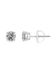 0.9 ct Solitaire Diamond Stud Earrings in Platinum