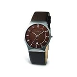 Skagen Men's 233XXLSLD Steel Collection Brown Strap Watch