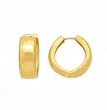14k Gold Thick Flat Huggie-Style Hoop Earrings