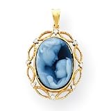 14k Heavens Gift Diamond Cameo Pendant