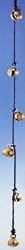 Six Round Brass Bells on 36" Chord-BS040R