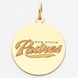 14K San Diego Padres Large Full Name Disc Pendant