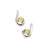 SALE. Silver Citrine Stud Earrings by Elements